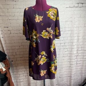 Everly size small purple dress with golden roses